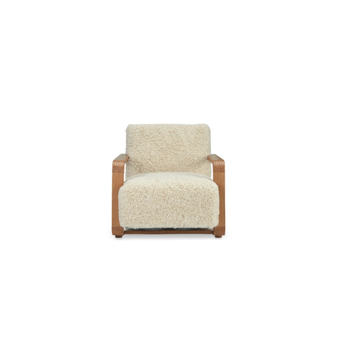 Eckersley Lounge Chair Cream Faux Fur
