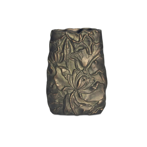 Sabine Cast Aluminum Vase Antique Brass