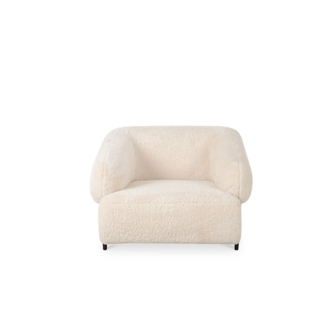 Devlin Lounge Chair Cream Faux Fur