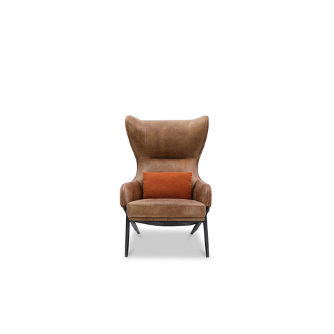 Amos Leather Accent Chair Open Road Brown