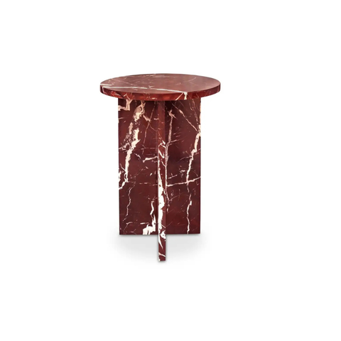 Grace Accent Table Rosso Levante Marble