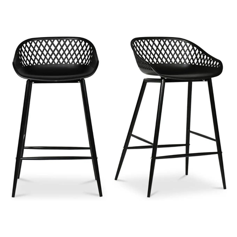 Piazza Outdoor Counter Stool Black - Set Of Two