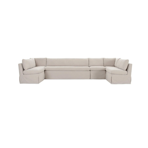 Fable Slipcover Dining Banquette U-Shape Beige 154 in.