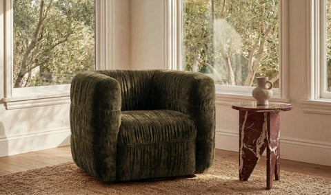 Robson Swivel Chair Dark Green