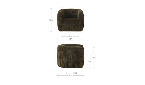 Robson Swivel Chair Dark Green