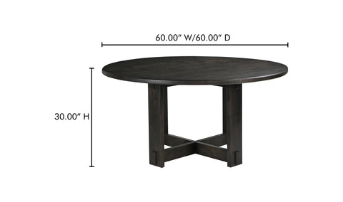 Glenn Round Dining Table Dark Brown