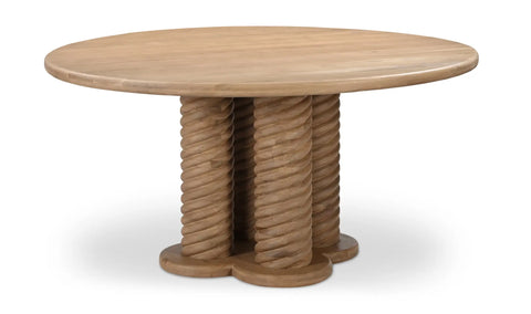 Treccia Round Dining Table Oak