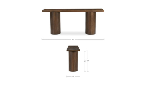 Hadley Console Table Warm Brown