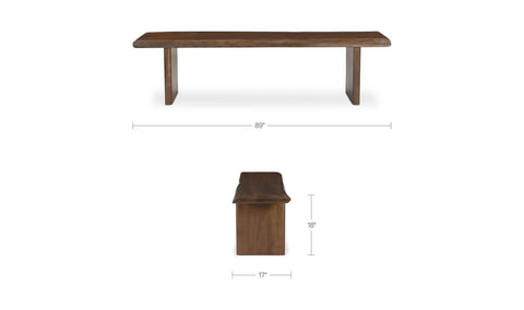 Lila Dining Bench Large Brown