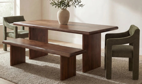 Lila Dining Bench Small Brown