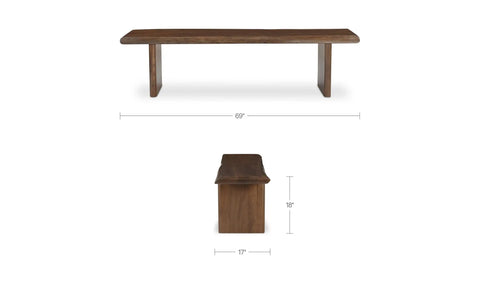 Lila Dining Bench Small Brown