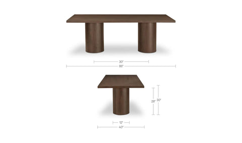 Hadley Dining Table Small Warm Brown