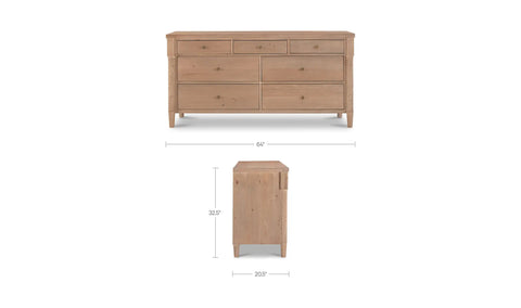 Joni 7 Drawer Dresser Natural