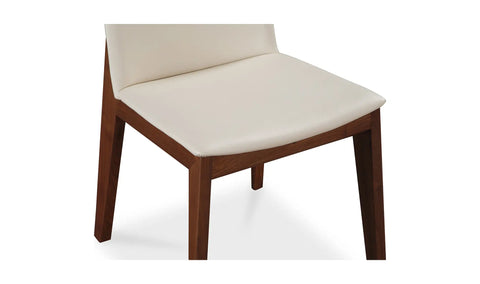 Deco Dining Chair Cream White PVC - Set Of Two