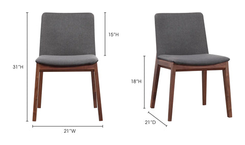 Deco Dining Chair Dark Grey - Set Of Two