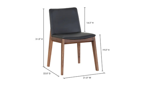 Deco Dining Chair Ebony PVC - Set Of Two