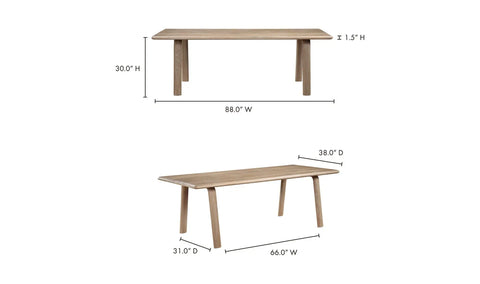 Malibu Dining Table White Oak