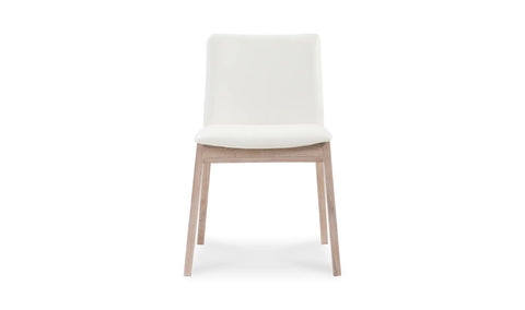 Deco Oak Dining Chair Cream White PVC - Set Of Two