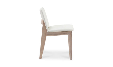 Deco Oak Dining Chair Cream White PVC - Set Of Two