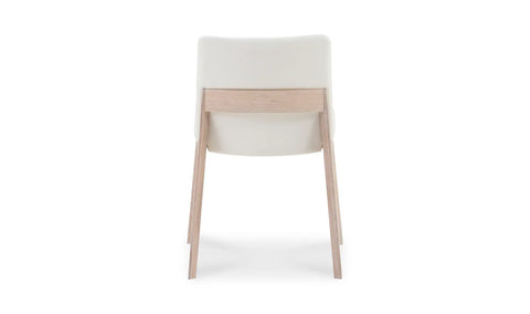 Deco Oak Dining Chair Cream White PVC - Set Of Two