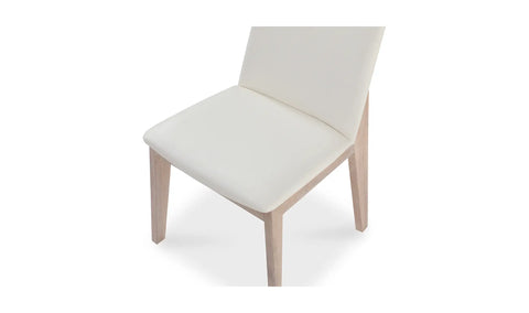 Deco Oak Dining Chair Cream White PVC - Set Of Two