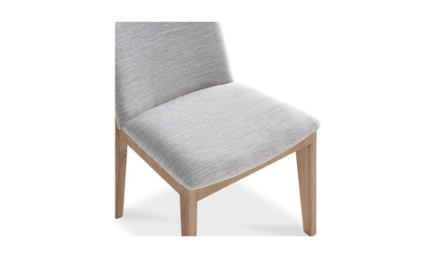 Deco Oak Dining Chair Light Grey - Set Of Two