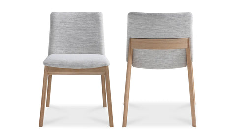 Deco Oak Dining Chair Light Grey - Set Of Two