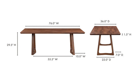 Silas Dining Table Walnut Brown