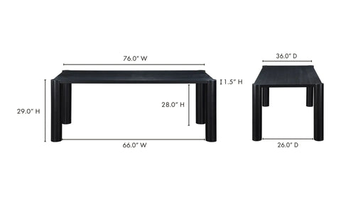 Post Small Dining Table Black