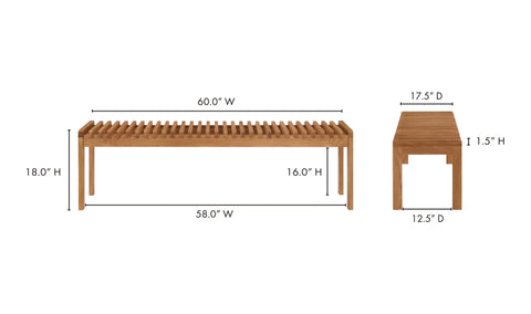 Rohe Bench Natural Oak