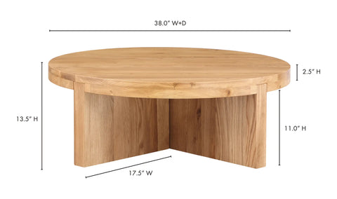 Folke Round Coffee Table Natural Oak