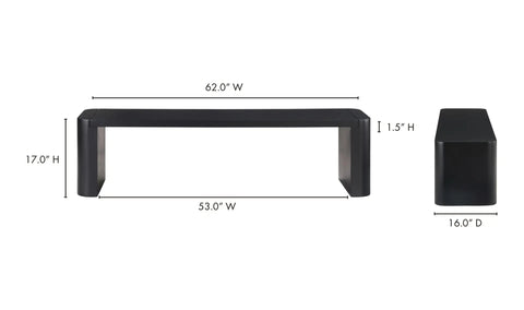 Post Small Dining Bench Black
