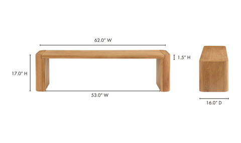 Post Small Dining Bench Natural