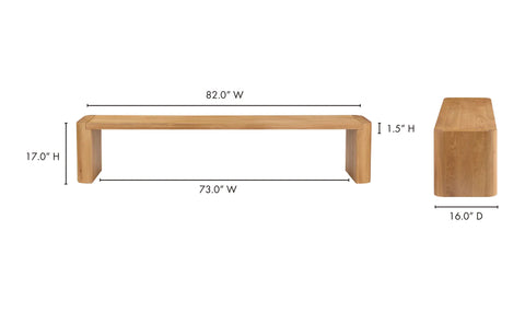Post Large Dining Bench Natural