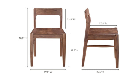 Owing Dining Chair Walnut Brown - Set Of Two