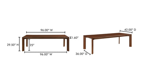 Daifuku Large Dining Table Walnut Stained Ash