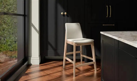 Deco Oak Counter Stool White PVC