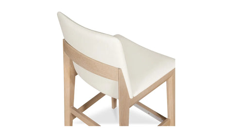 Deco Oak Counter Stool White PVC