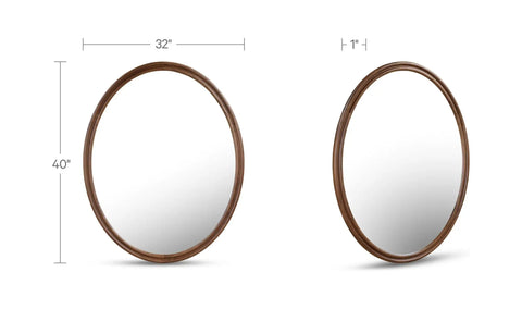 Alcott Oval Mirror Walnut