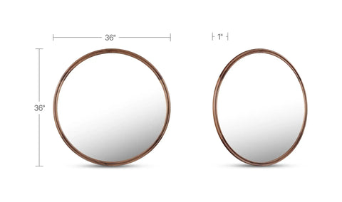 Alcott Small Round Mirror Walnut