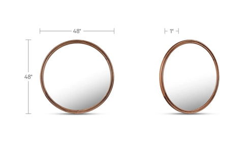 Alcott Large Round Mirror Walnut