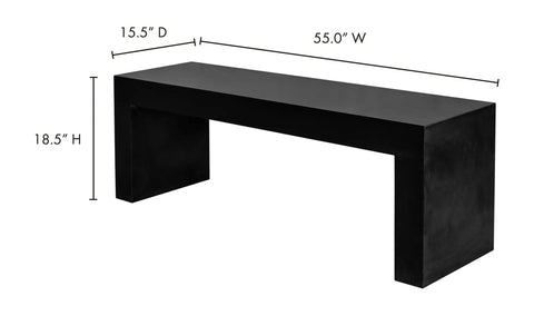 Lazarus Outdoor Bench Black