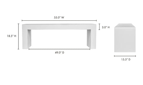 Lazarus Outdoor Bench White