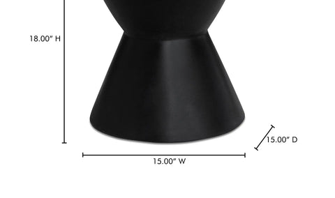 Hourglass Outdoor Stool Black