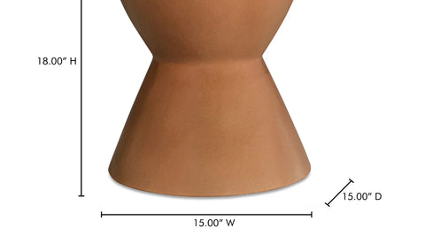 Hourglass Outdoor Stool Terracotta