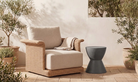 Hourglass Outdoor Stool Grey