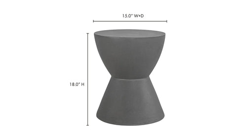 Hourglass Outdoor Stool Grey