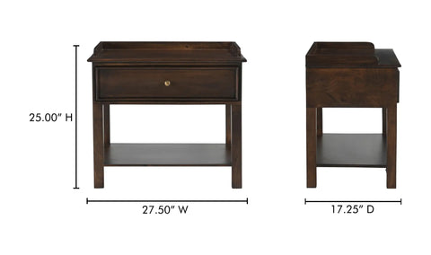 Maeve Nightstand Dark Brown