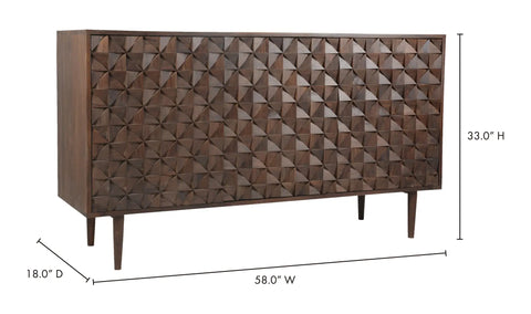 Pablo 3 Door Sideboard Dark Brown