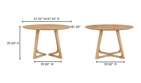 Godenza Round Dining Table Natural Oak
